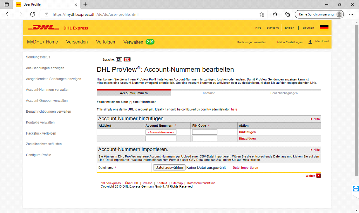 DHL-Express Proview – BarcodeShipping